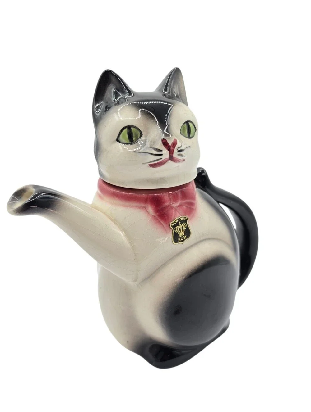 Antique German Cat Tea Kettle Erphila Germany 30s Or 40s Cottage Core Kitsch